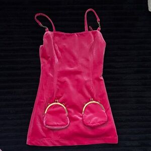 AKIRA Pink Mini Dress with Gold Accents